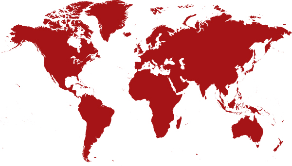 Red map of the world